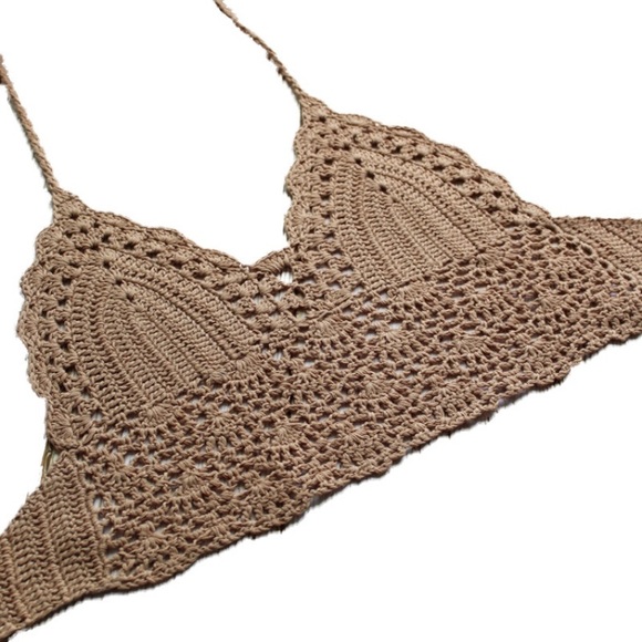 New Knit Crochet Cami Summer Bikini Beach Bralette - Picture 3 of 8